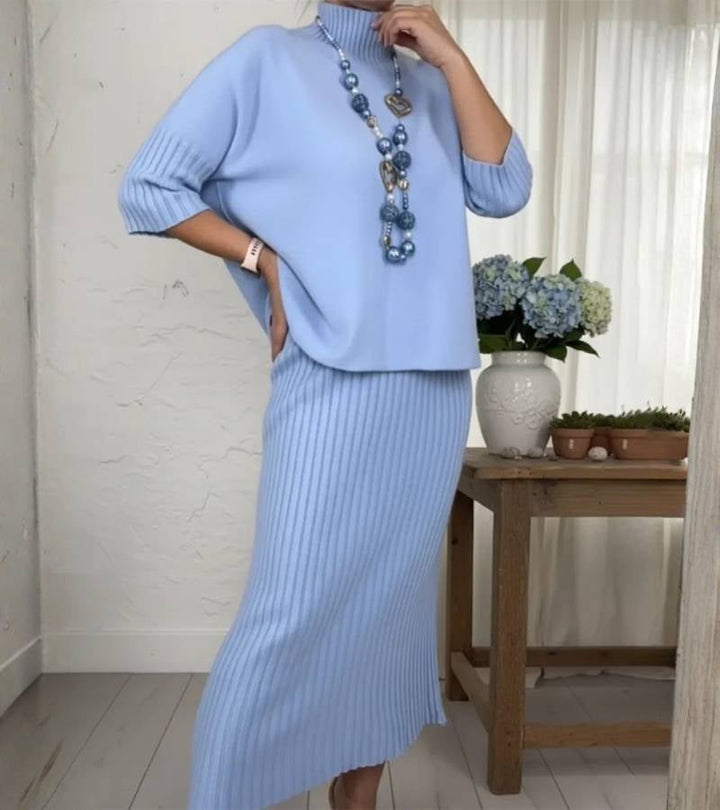 Marlene™ -  Knitted Set with Ribbed Skirt