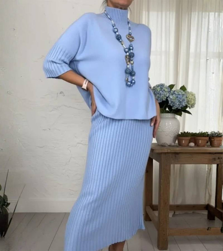 Marlene™ -  Knitted Set with Ribbed Skirt