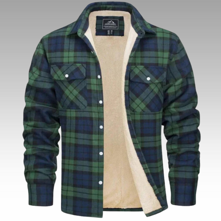 Truffel™ - Checkered Trucker Jacket with Fleece Lining