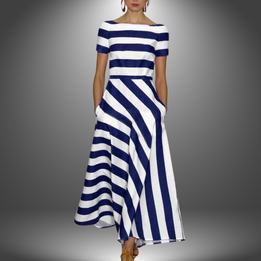 Natalia | Handmade Long Striped Dress
