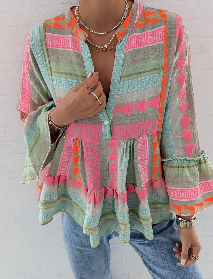 Isola - Fashion Ruffle Sleeve Loungewear Top