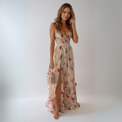 Yuna | Long Dress with Floral Design