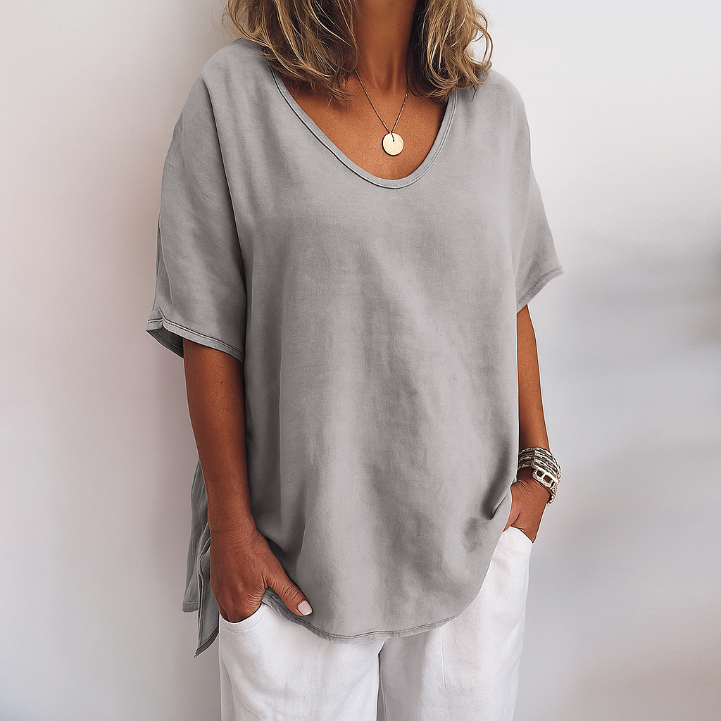 Arista - Casual Relaxed Crew Neck Top