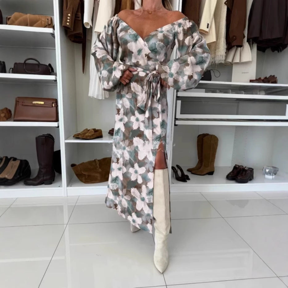 Colly™ - Printed V-Neck Sexy Dress