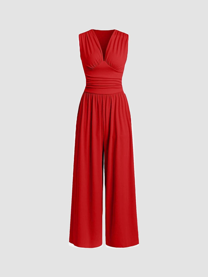 Juvy™ – Chic Sleeveless Wide-Leg Jumpsuit