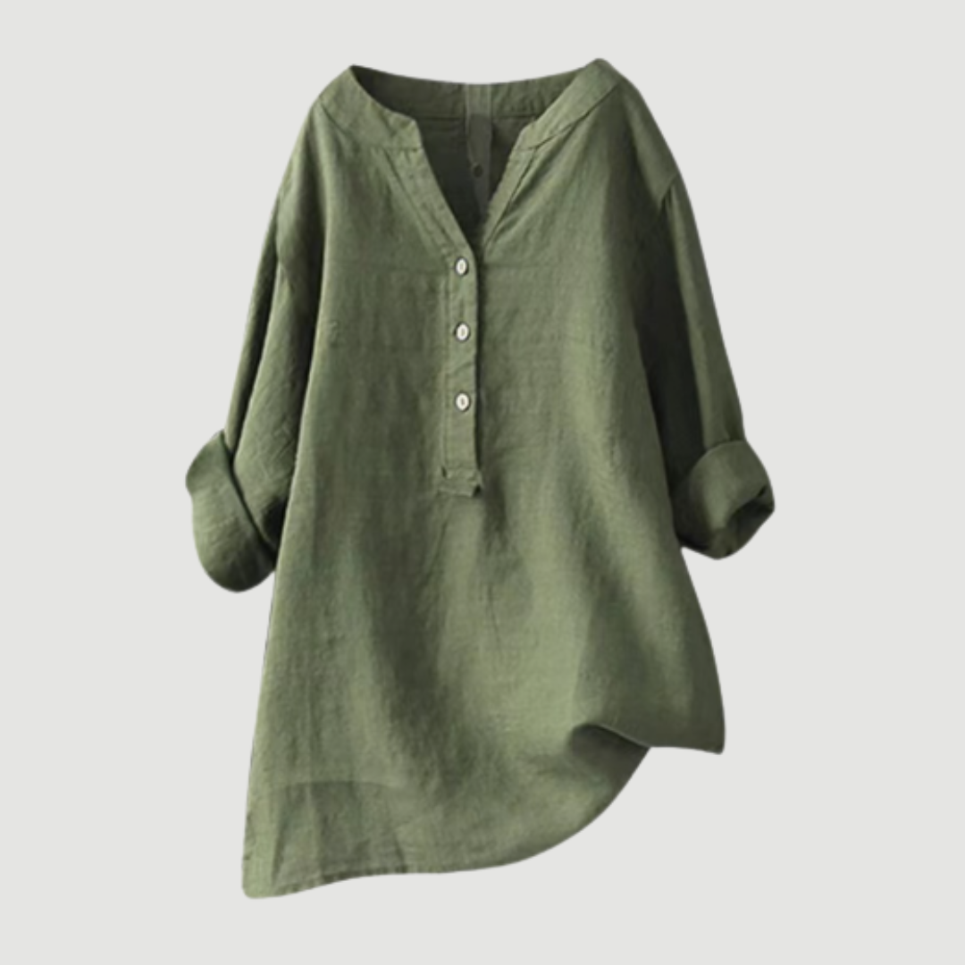 Freja™ – Airy and Comfortable Linen Shirt with Buttons