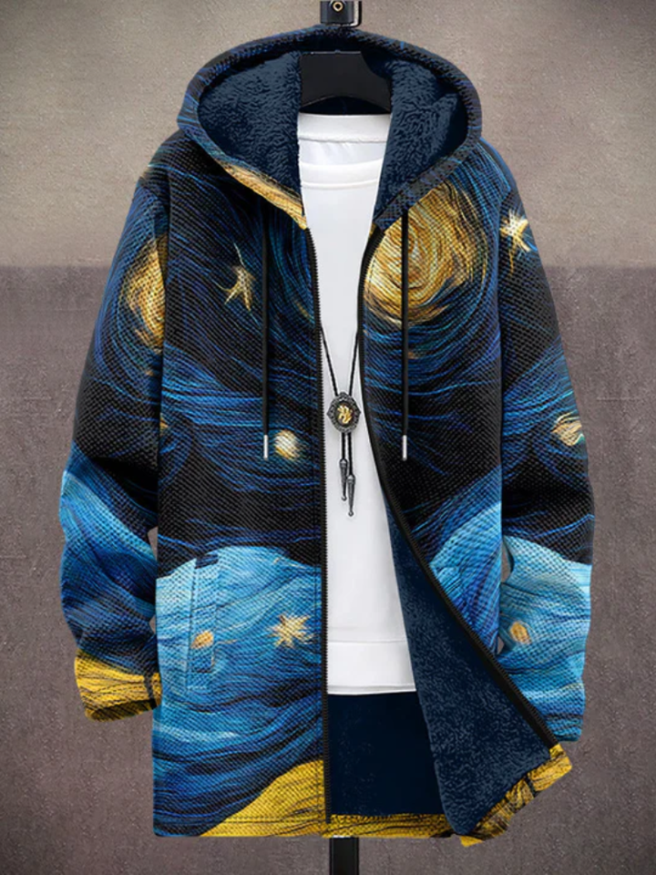Waverley™ - Luxury Art-Inspired Hooded Jacket with Zipper Closure