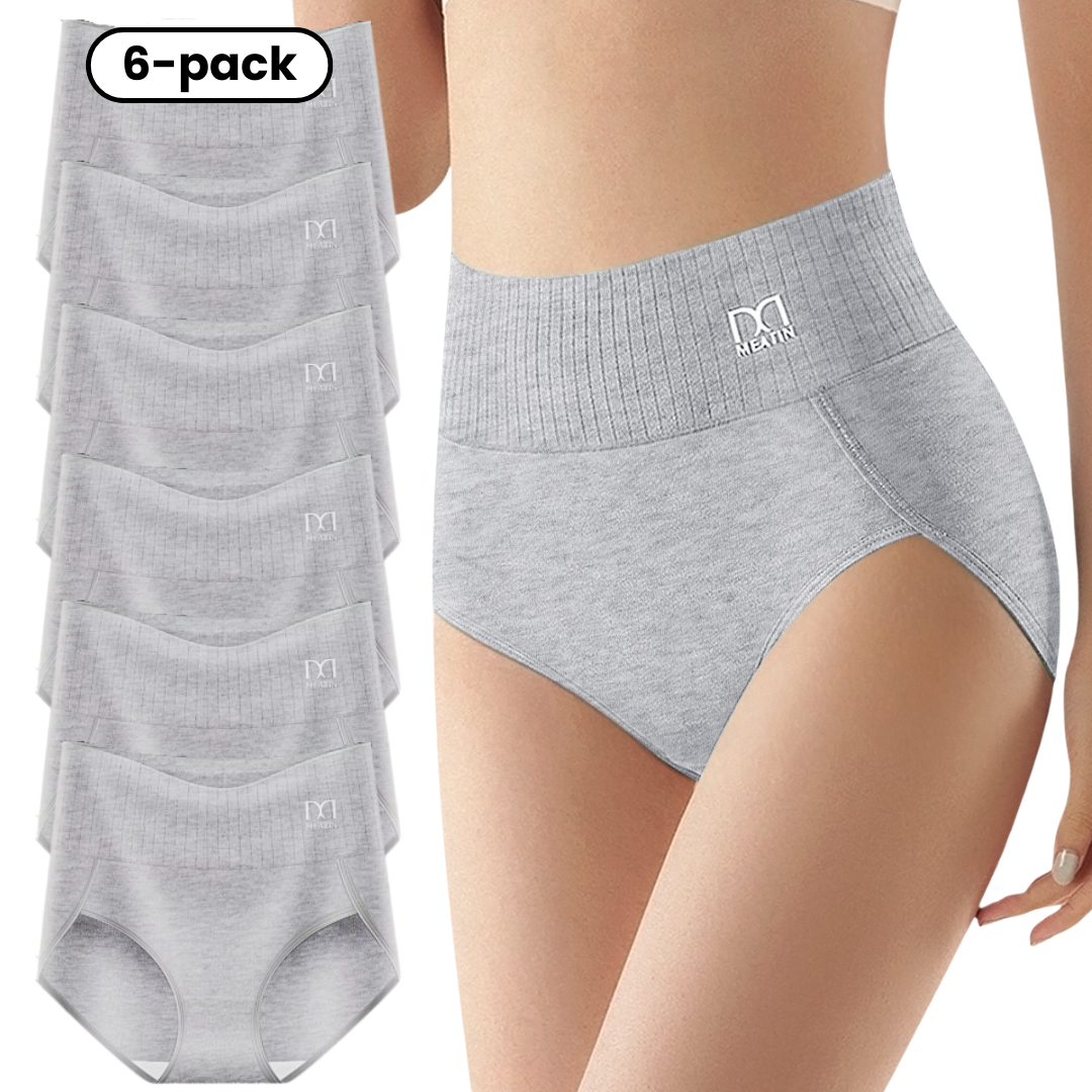 TummyFit™ – 6-pack High-waisted Breathable Panties with Tummy Support