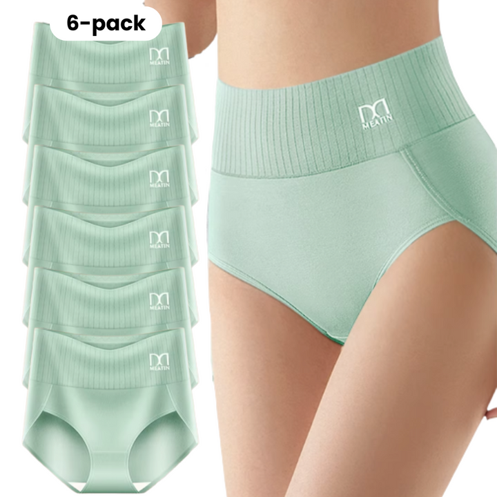 TummyFit™ – 6-pack High-waisted Breathable Panties with Tummy Support