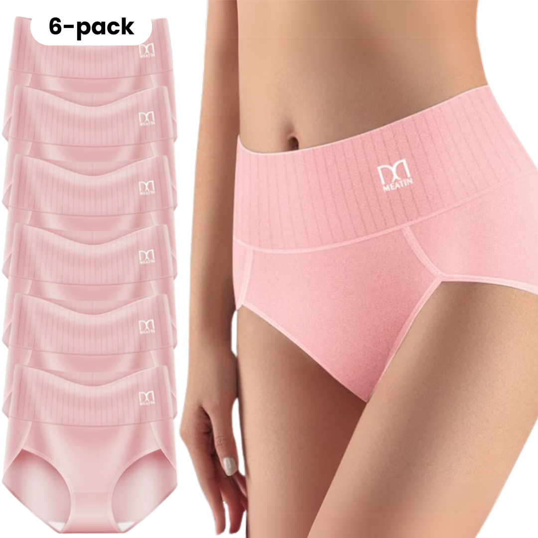 TummyFit™ – 6-pack High-waisted Breathable Panties with Tummy Support