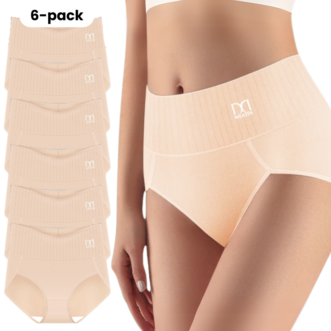 TummyFit™ – 6-pack High-waisted Breathable Panties with Tummy Support