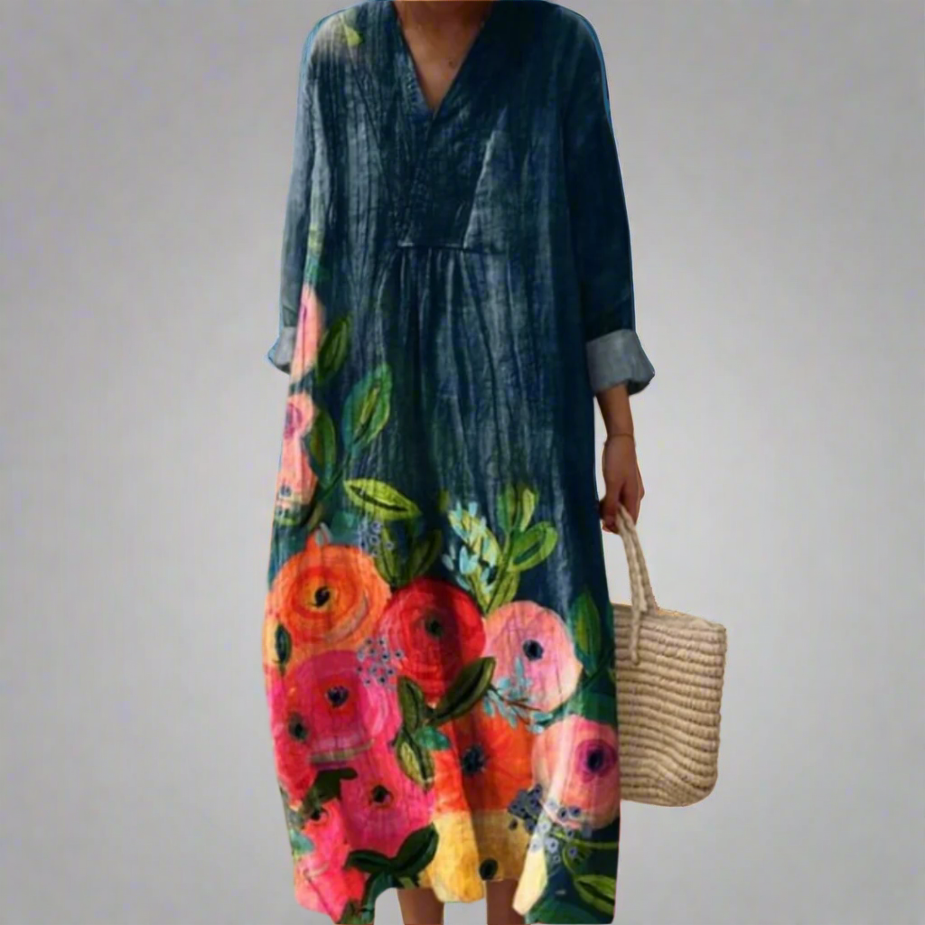 Poppy™ | Watercolor Floral Cotton Maxi Dress