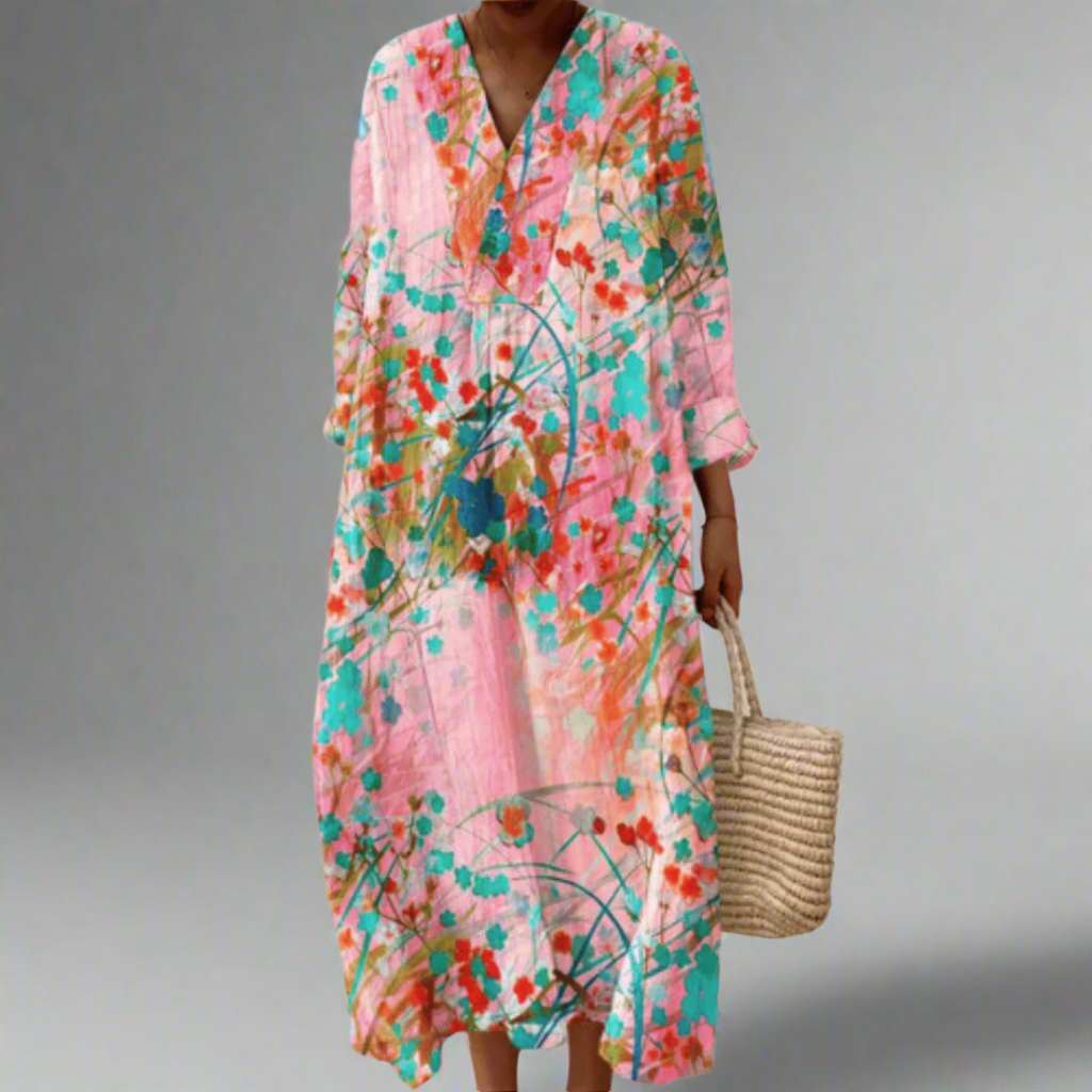 Lana™ | Soft Blush Floral Flow Dress