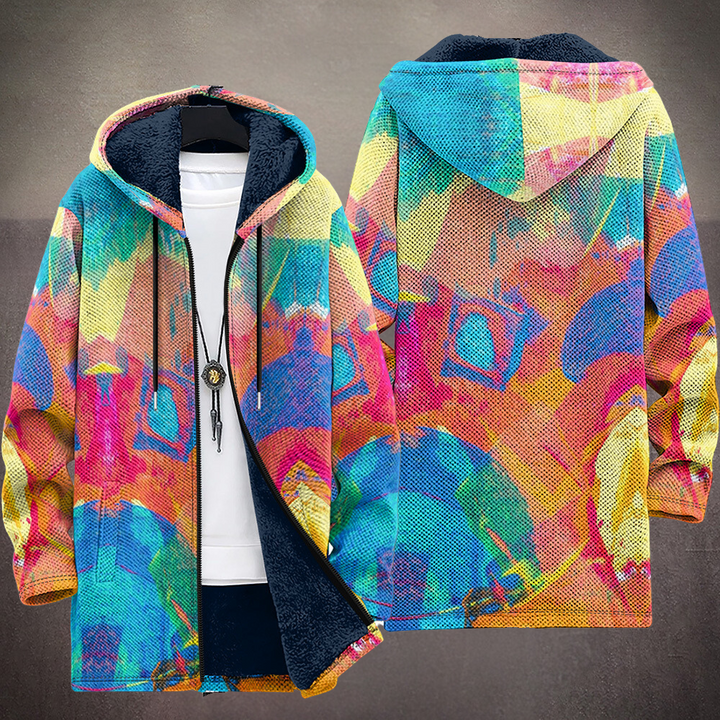 Tiarna™ - Luxury Art-Inspired Hooded Jacket with Zipper Closure