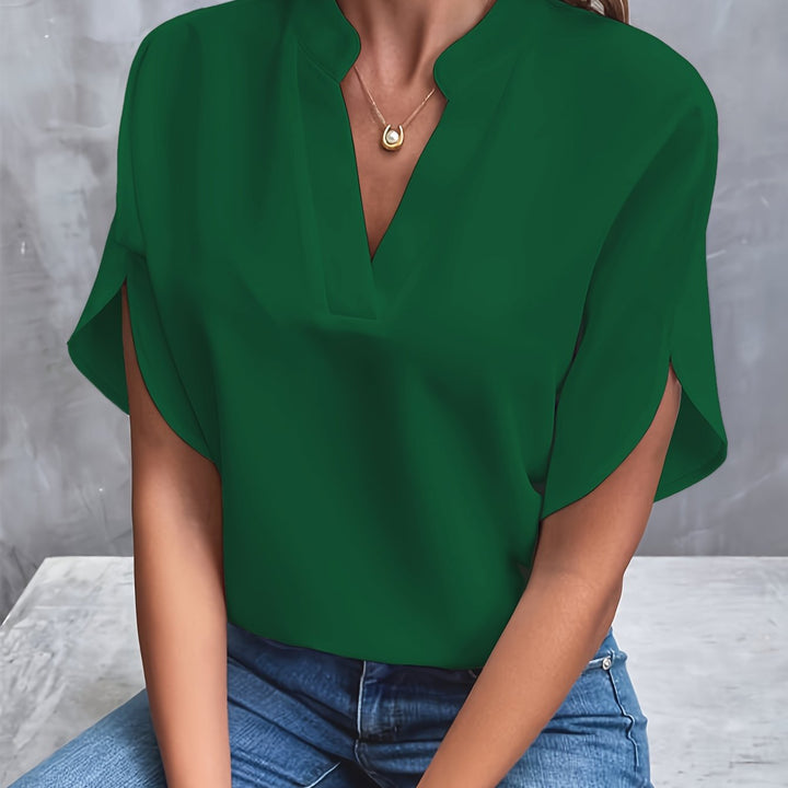 Hensley - Elegant V-Neck Blouse