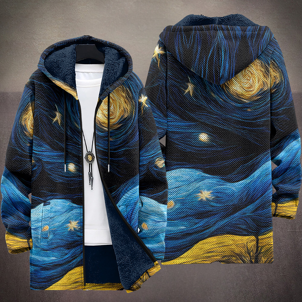 Waverley™ - Luxury Art-Inspired Hooded Jacket with Zipper Closure