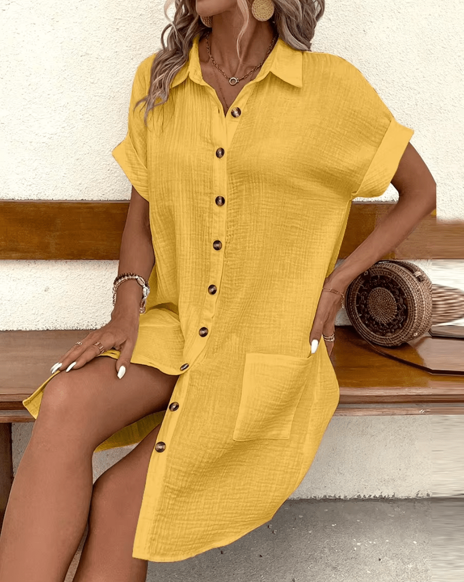 Lucy™ - Comfortable Shirt Dress with Buttons