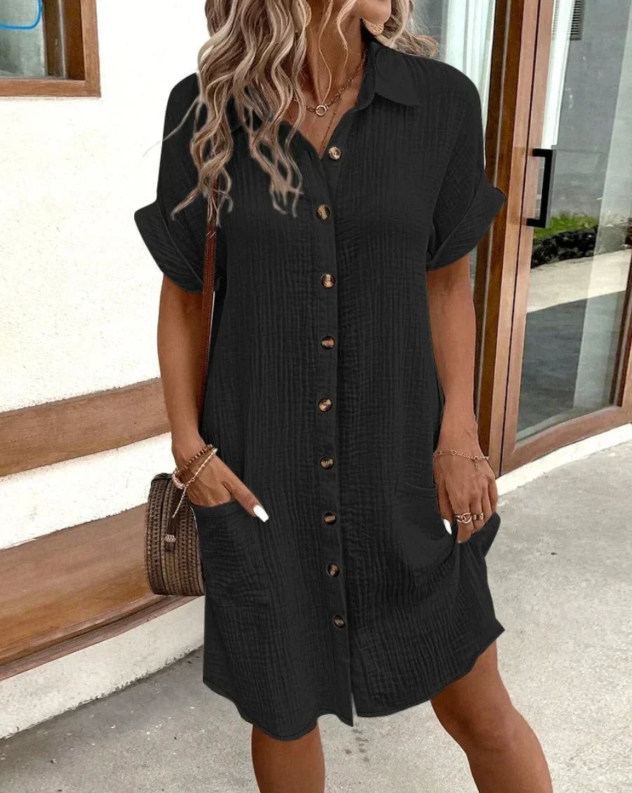 Lucy™ - Comfortable Shirt Dress with Buttons