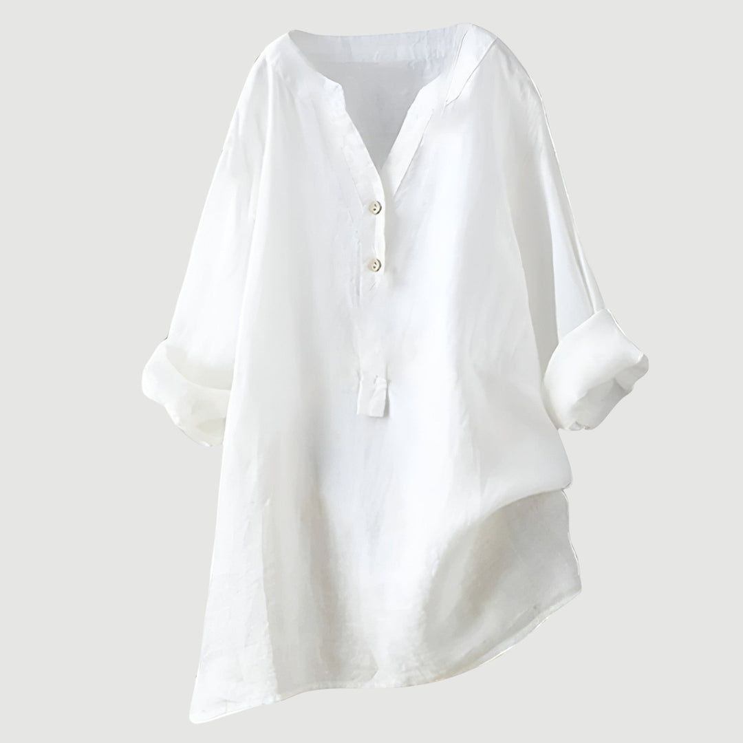 Freja™ – Airy and Comfortable Linen Shirt with Buttons