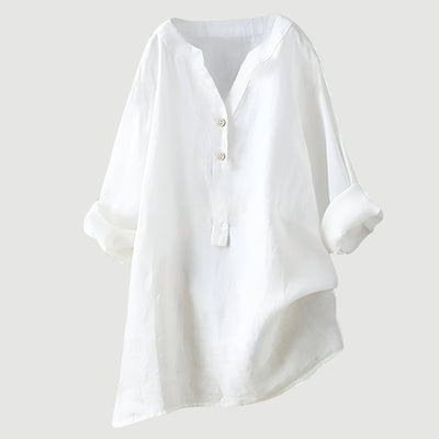 Freja™ – Airy and Comfortable Linen Shirt with Buttons