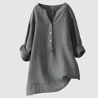Freja™ – Airy and Comfortable Linen Shirt with Buttons