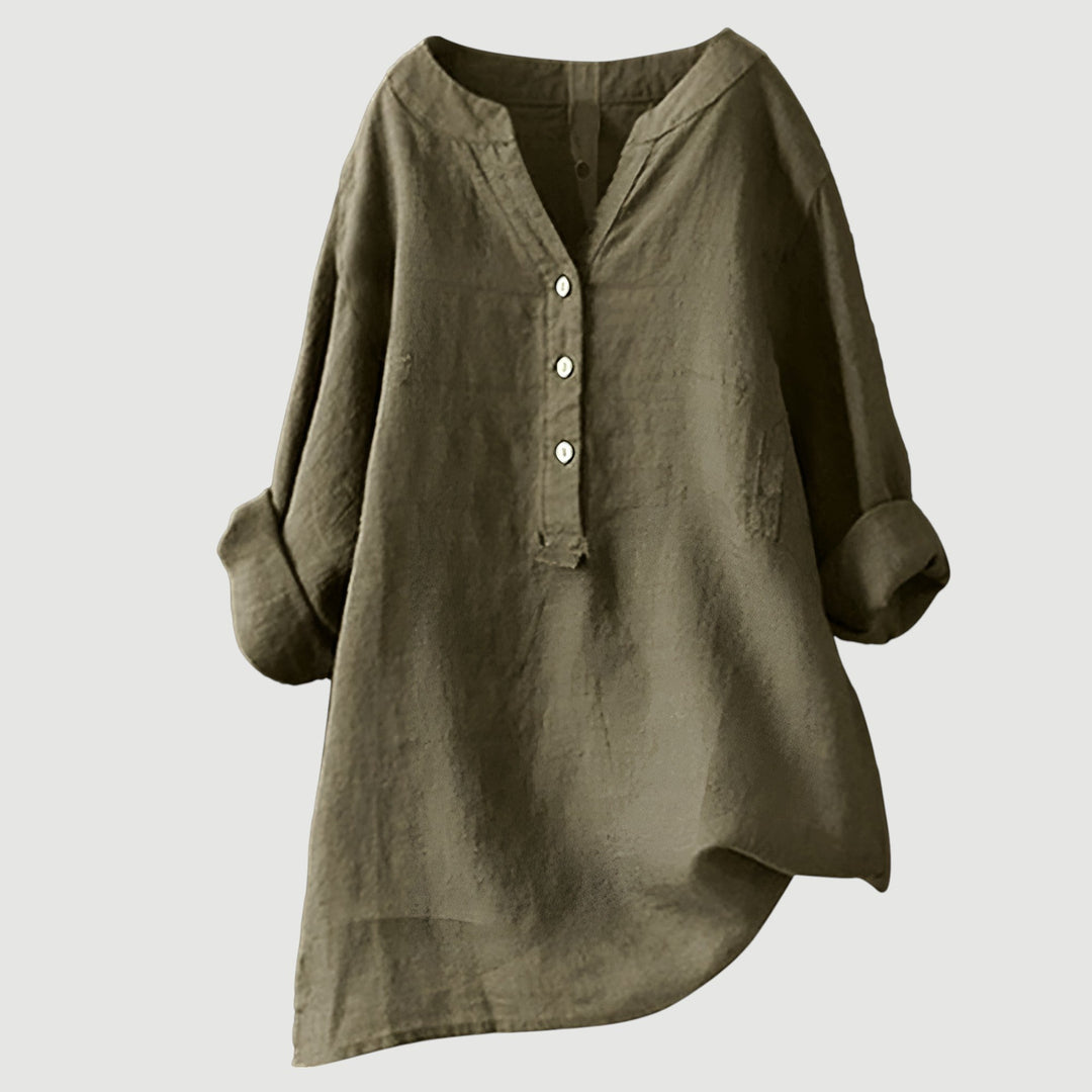 Freja™ – Airy and Comfortable Linen Shirt with Buttons