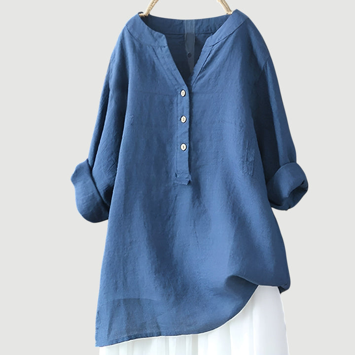 Freja™ – Airy and Comfortable Linen Shirt with Buttons