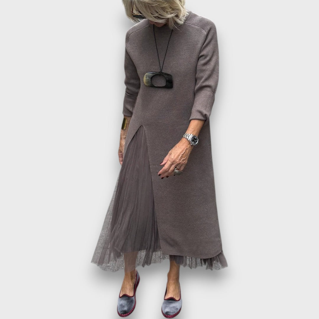 Eloisa™ – Layered Knit & Tulle Midi Dress