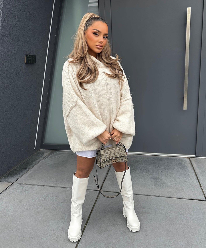 Rovy™ - Women's Ribbed Knit Mock Neck Batwing Sweater Long Sleeve Casual Tunic