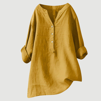 Freja™ – Airy and Comfortable Linen Shirt with Buttons